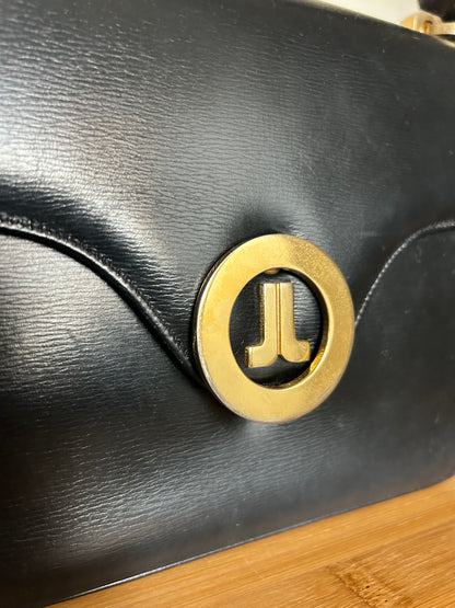 Lanvin Paris Black Leather Formal Bag, with Adjustable Strap