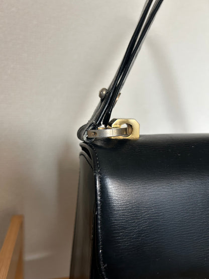 Lanvin Paris Black Leather Formal Bag, with Adjustable Strap