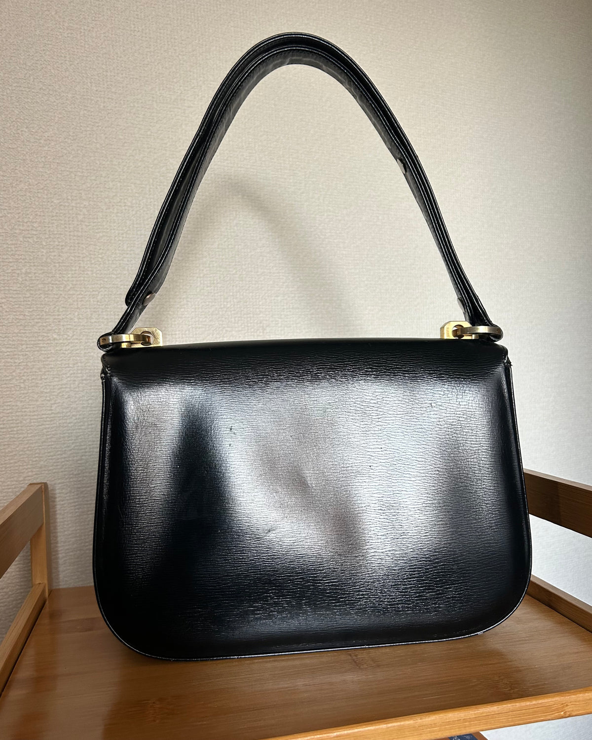 Lanvin Paris Black Leather Formal Bag, with Adjustable Strap