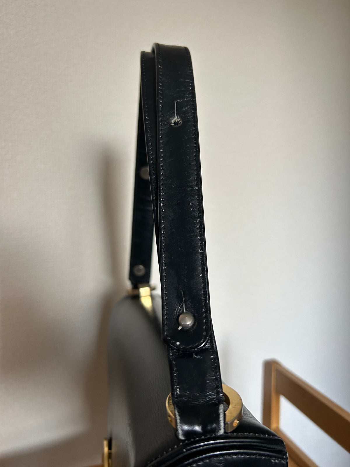 Lanvin Paris Black Leather Formal Bag, with Adjustable Strap