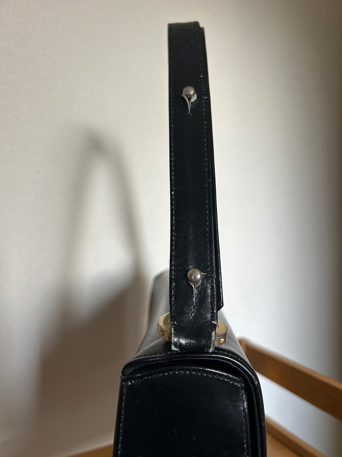 Lanvin Paris Black Leather Formal Bag, with Adjustable Strap