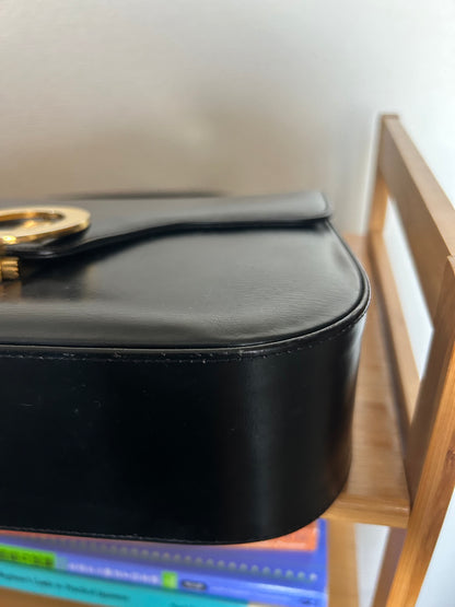 Lanvin Paris Black Leather Formal Bag, with Adjustable Strap