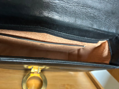 Lanvin Paris Black Leather Formal Bag, with Adjustable Strap