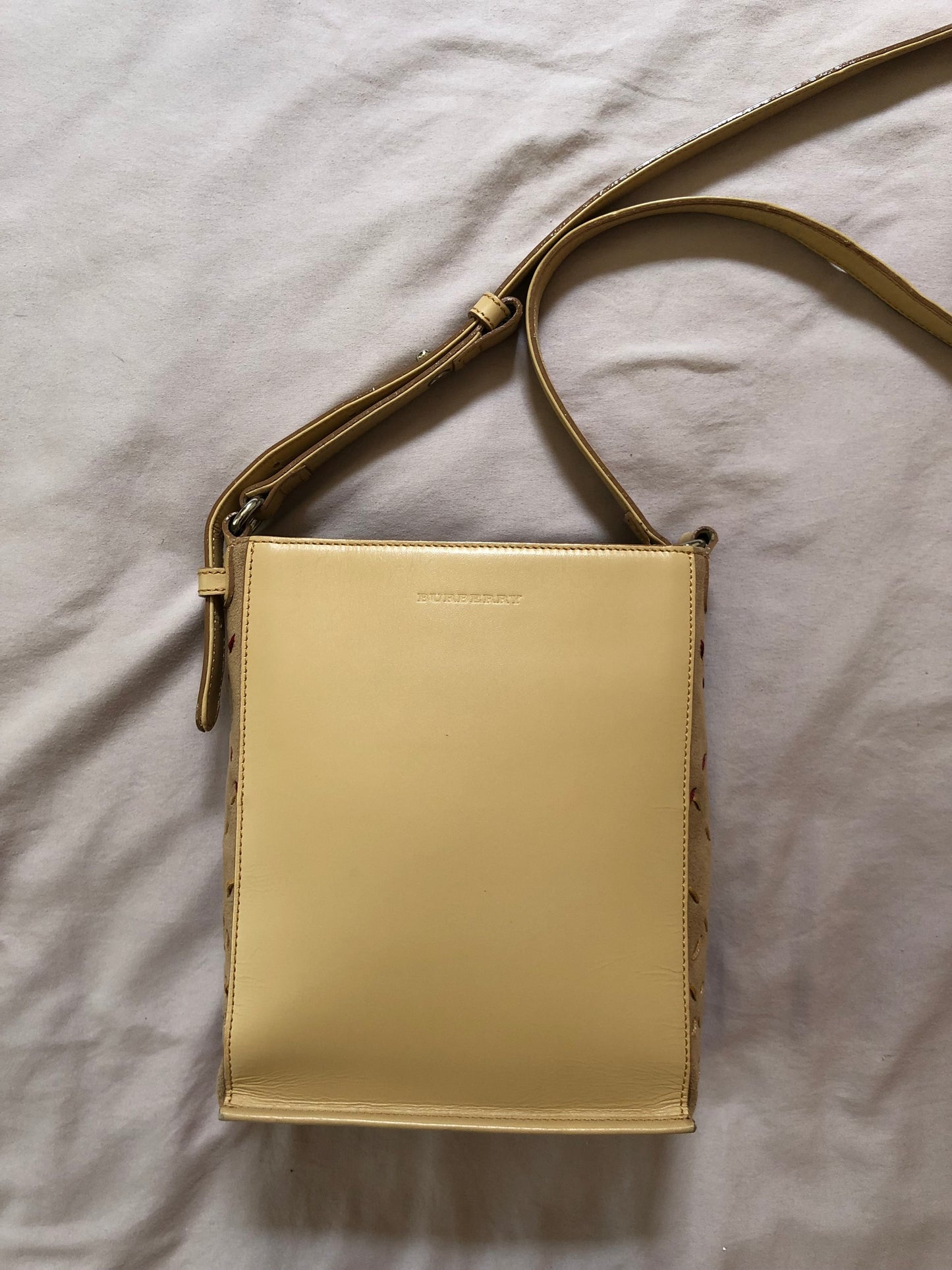 Burberry Leather and Suede Rectangular Shoulder Bag