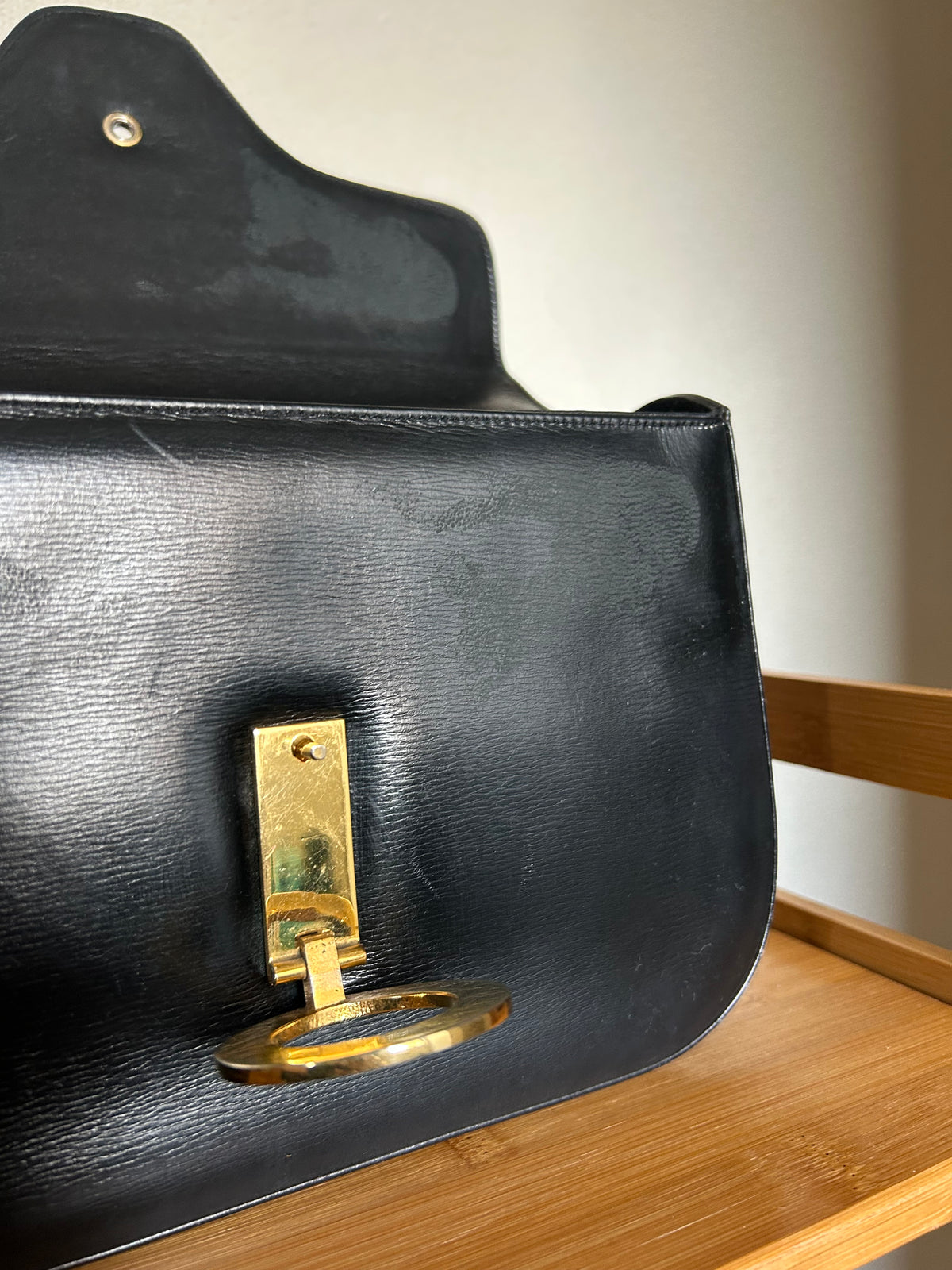 Lanvin Paris Black Leather Formal Bag, with Adjustable Strap