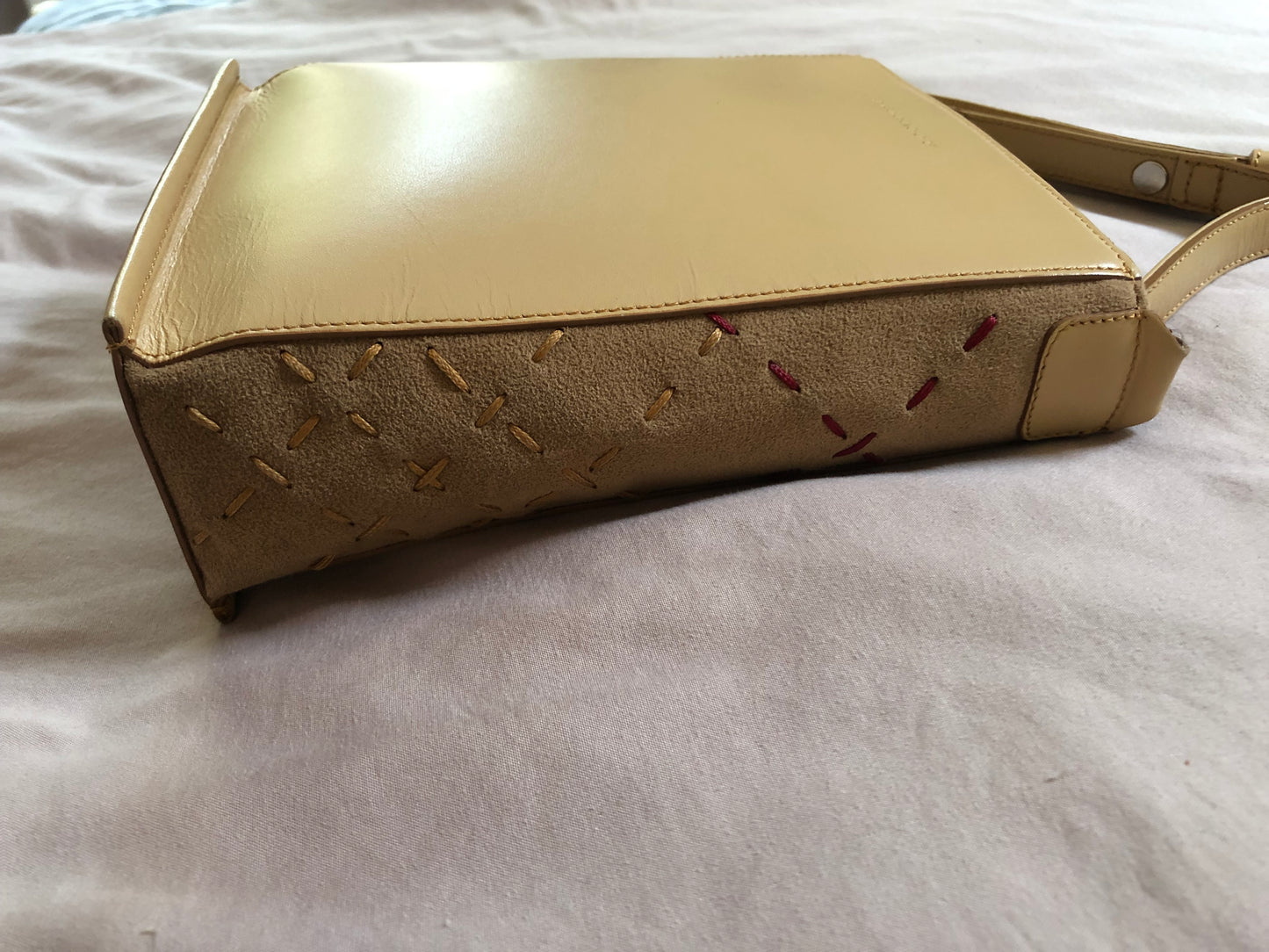 Burberry Leather and Suede Rectangular Shoulder Bag