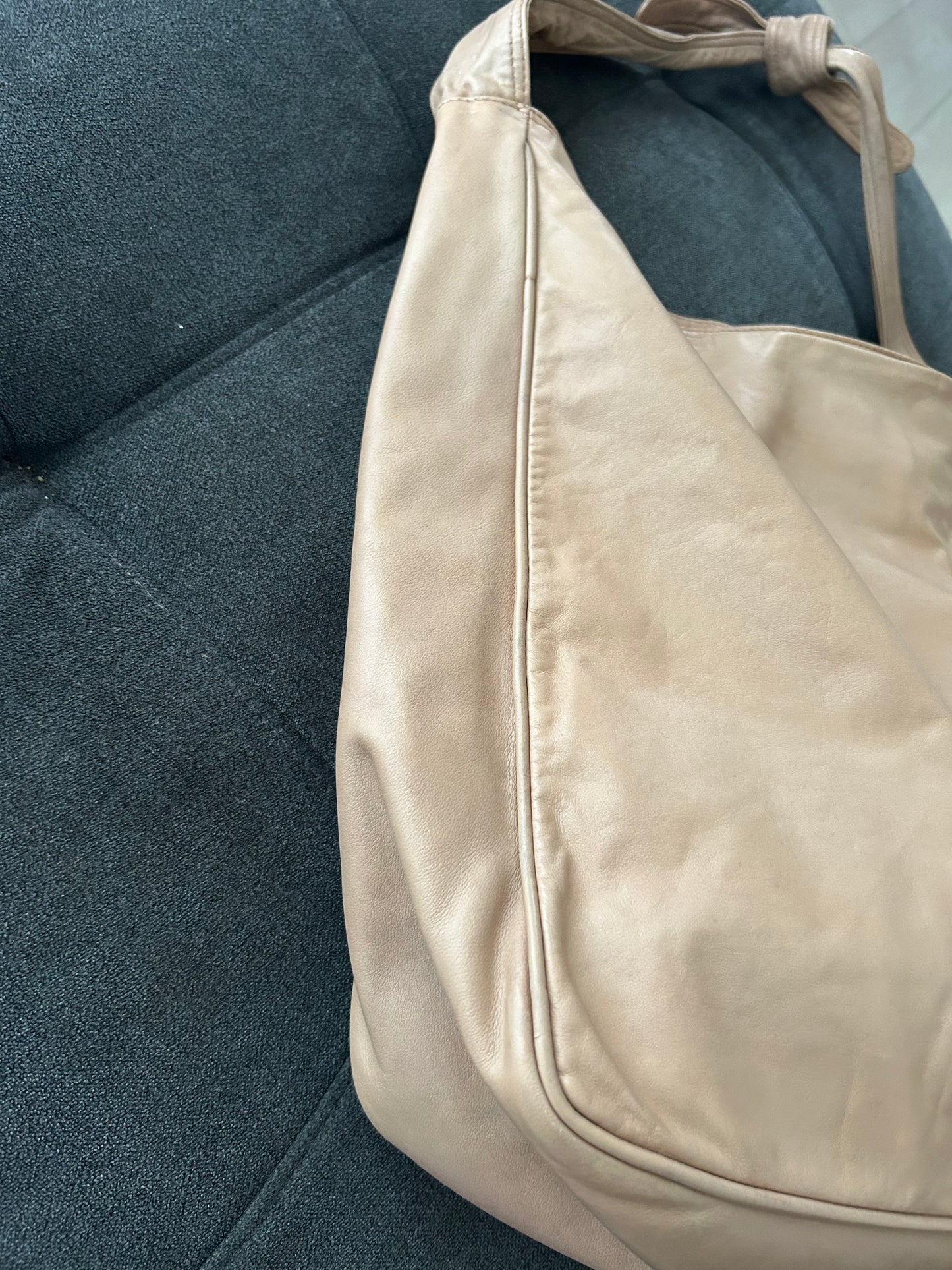 Bottega Veneta Soft Beige Leather Hobo Bag
