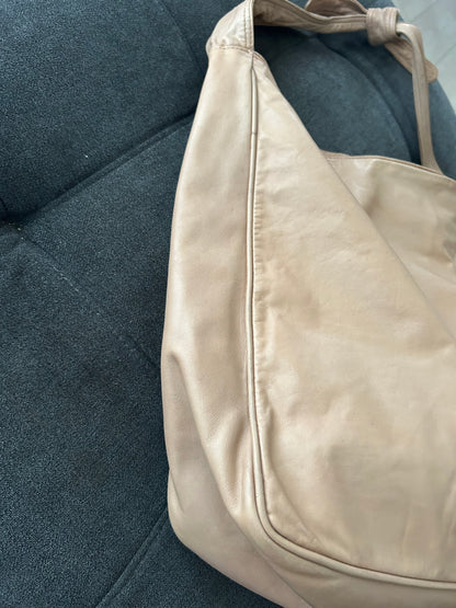 Bottega Veneta Soft Beige Leather Hobo Bag