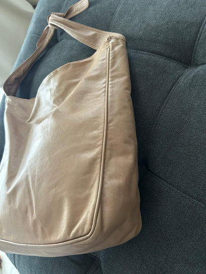 Bottega Veneta Soft Beige Leather Hobo Bag