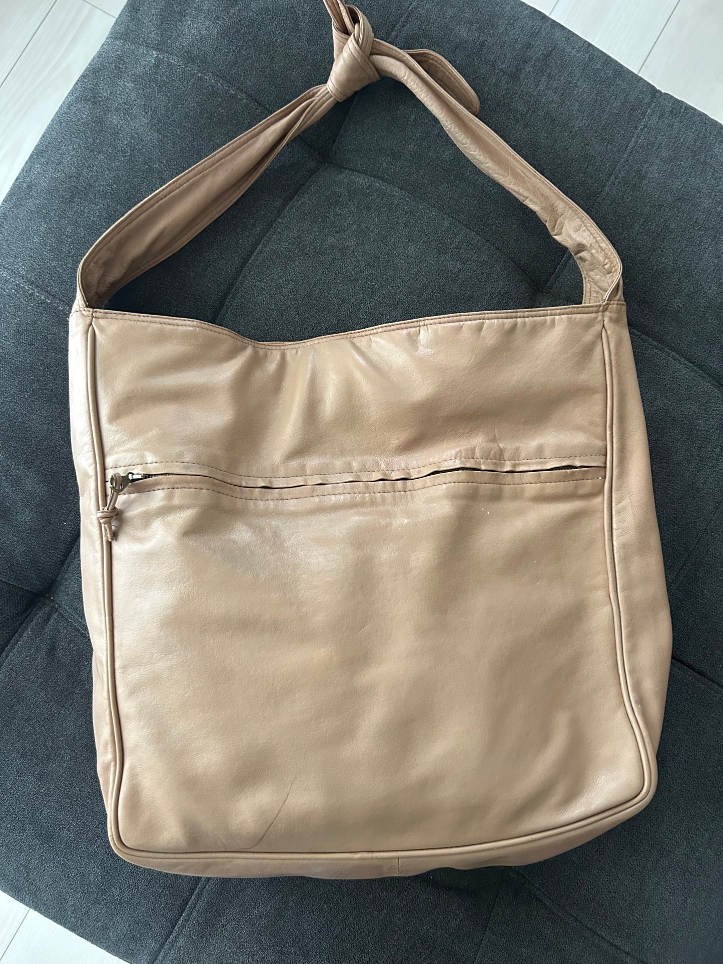 Bottega Veneta Soft Beige Leather Hobo Bag