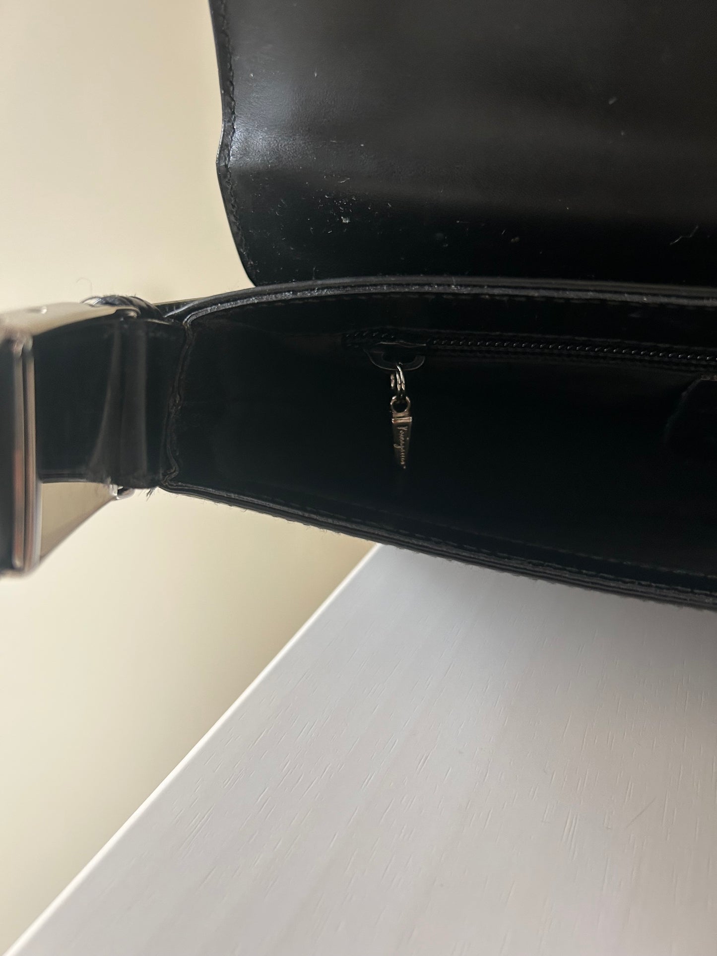 Ferragamo Y2K Patent Leather East West Bag