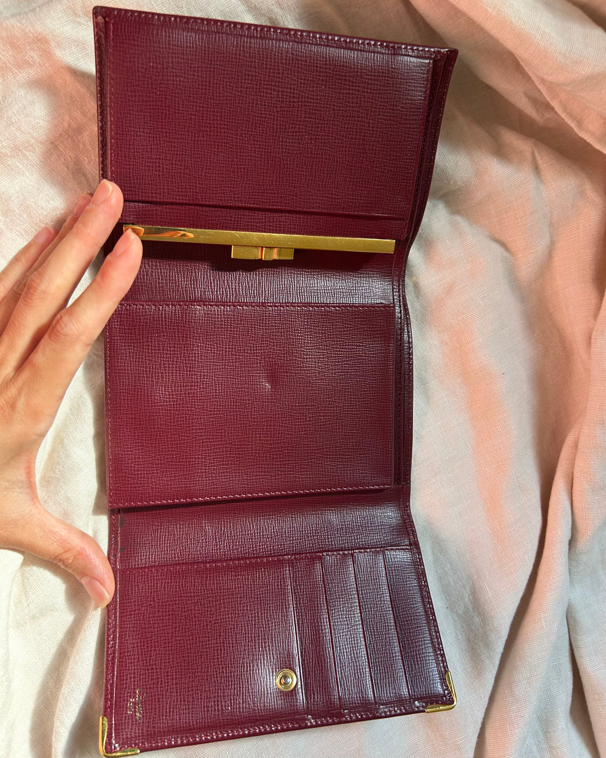 Cartier Tri-fold Wallet with Checkbook Holder