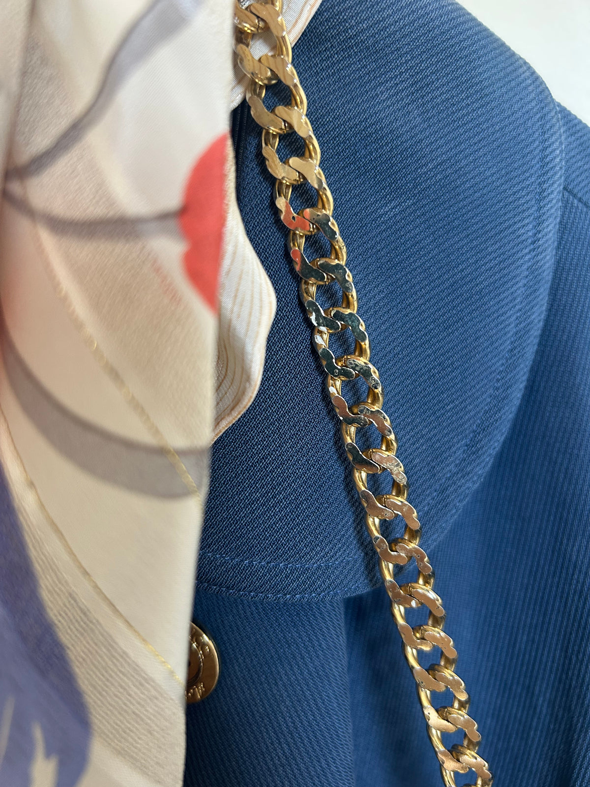 Bally White Half Moon Chain Strap Bag