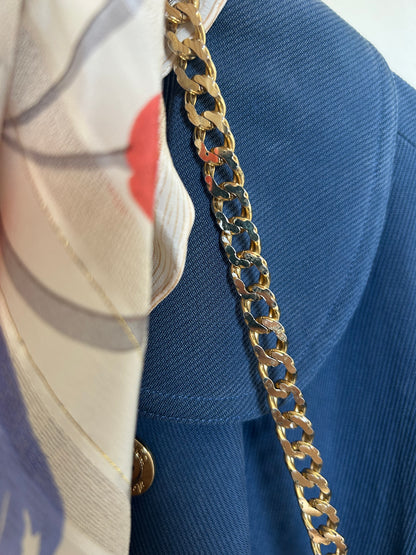 Bally White Half Moon Chain Strap Bag
