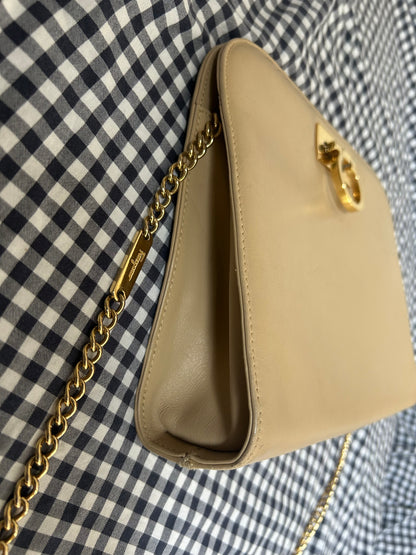 Salvatore Ferragamo Half Moon Cream Shoulder Bag