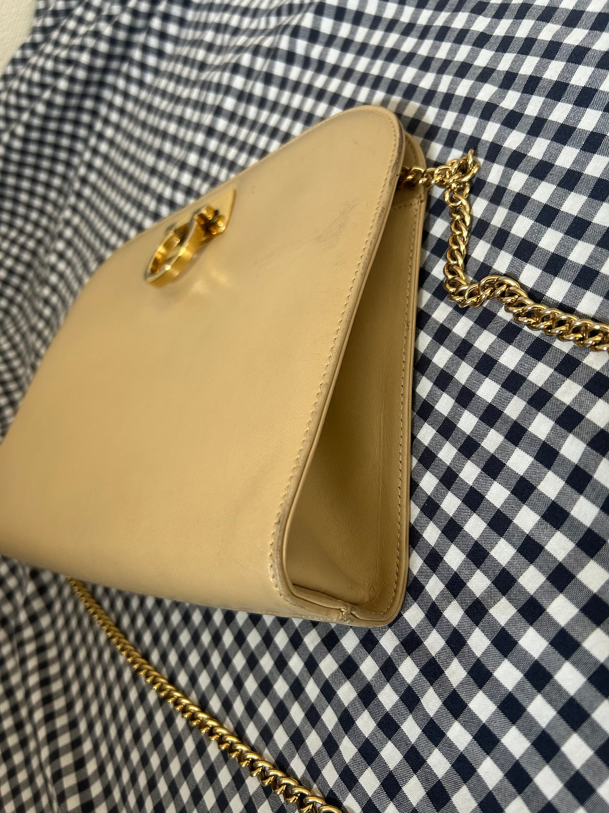 Salvatore Ferragamo Half Moon Cream Shoulder Bag
