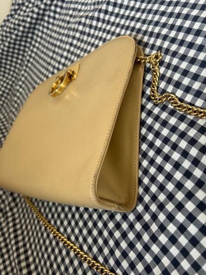 Salvatore Ferragamo Half Moon Cream Shoulder Bag