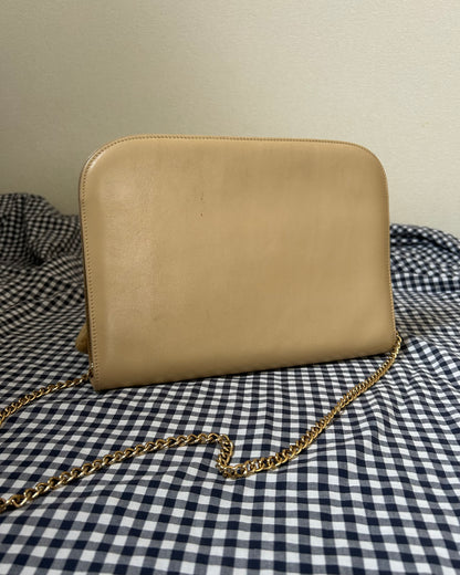 Salvatore Ferragamo Half Moon Cream Shoulder Bag