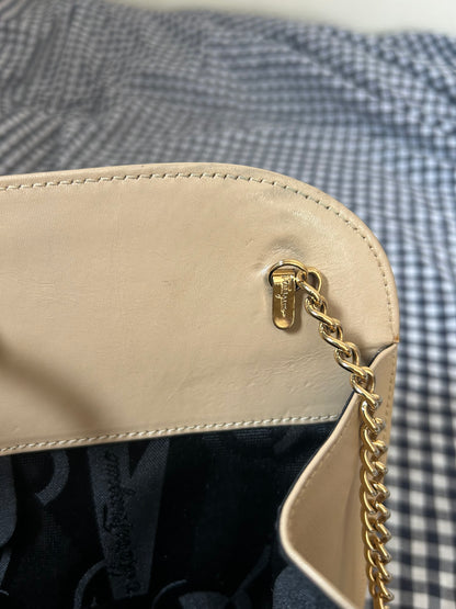 Salvatore Ferragamo Half Moon Cream Shoulder Bag