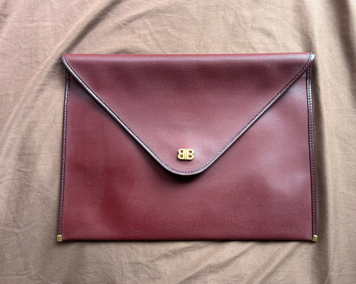 Vintage Balenciaga Leather Envelope, A4 Size