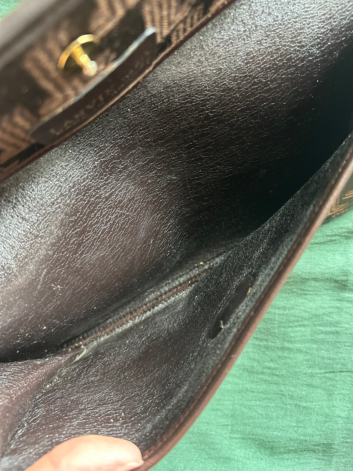 80s Lanvin Monogram Canvas Convertible Clutch Bag