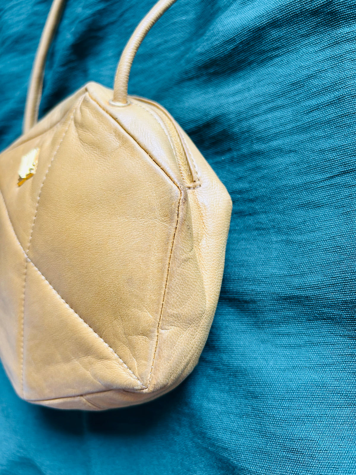 Lanvin Hexagon Mustard Mini Sling Bag