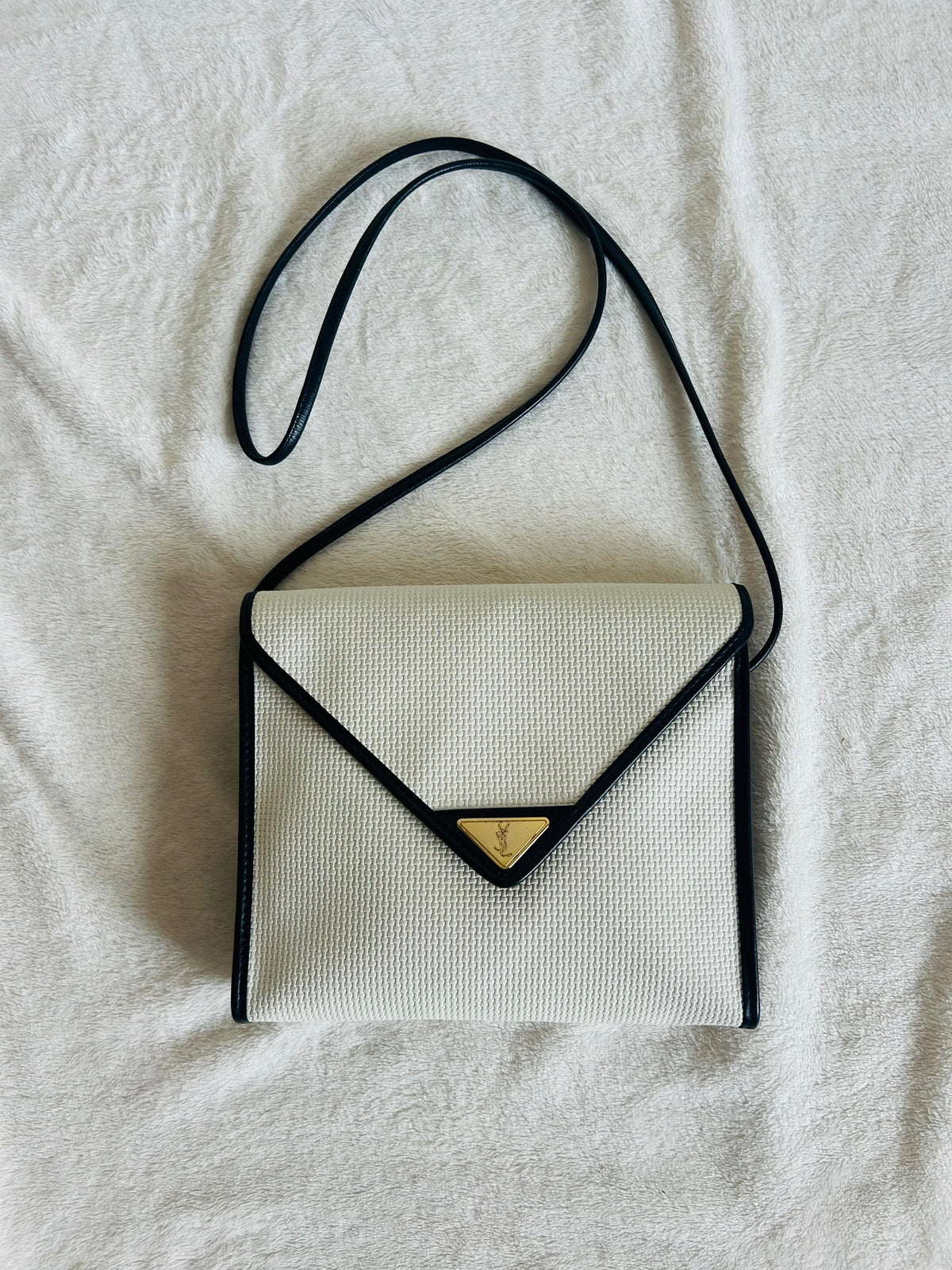 Yves Saint Laurent Coated Canvas Bi-color Sling