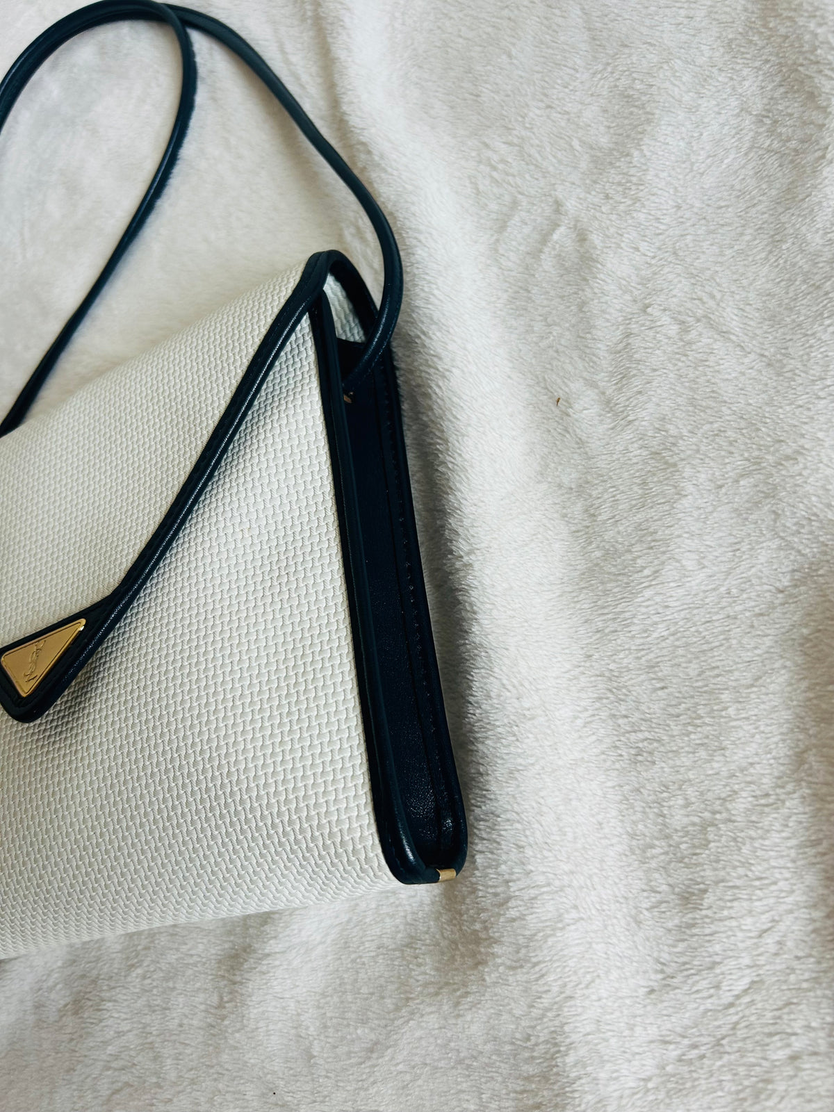 Yves Saint Laurent Coated Canvas Bi-color Sling