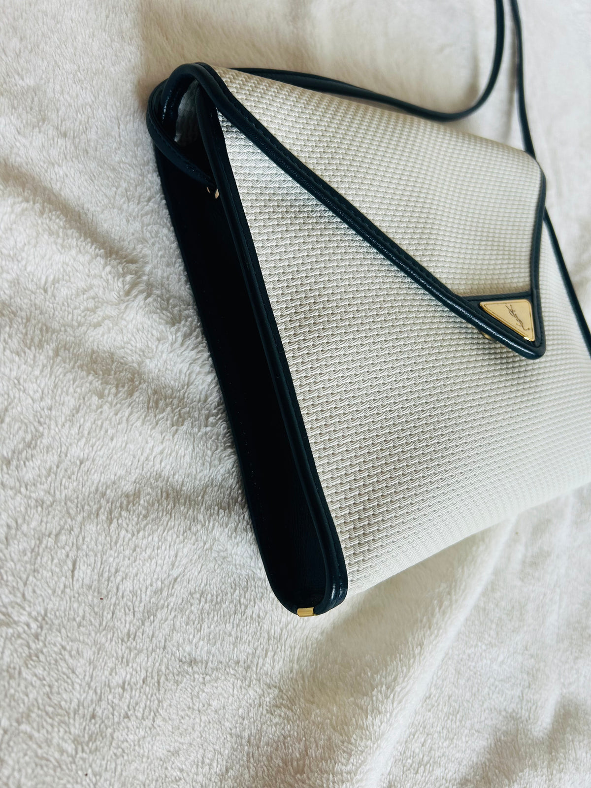 Yves Saint Laurent Coated Canvas Bi-color Sling
