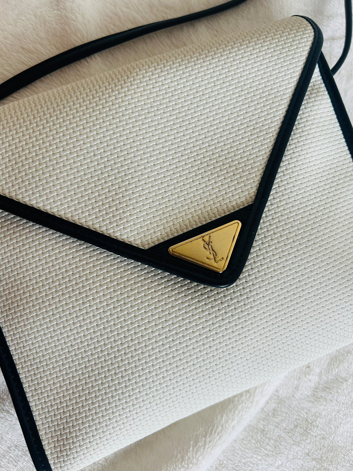 Yves Saint Laurent Coated Canvas Bi-color Sling