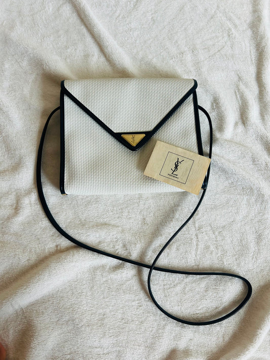 Yves Saint Laurent Coated Canvas Bi-color Sling