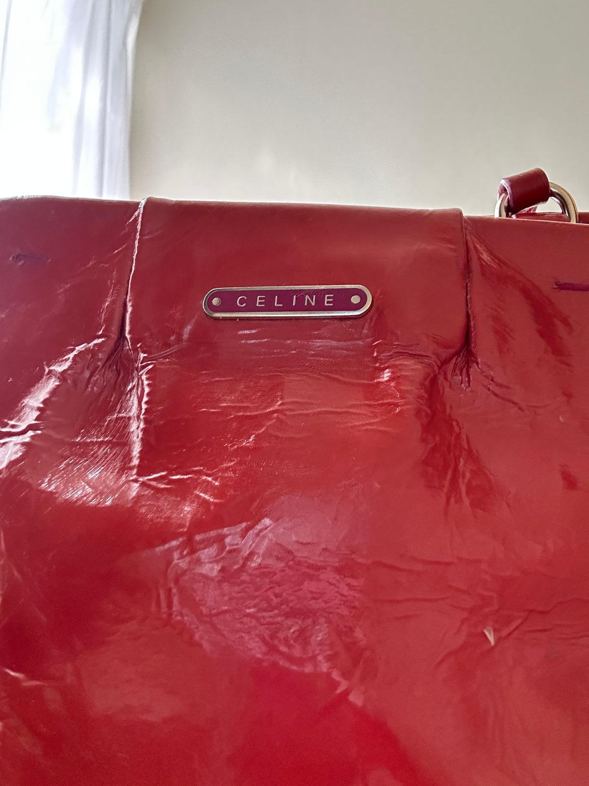 Celine Red Patent Leather Sling