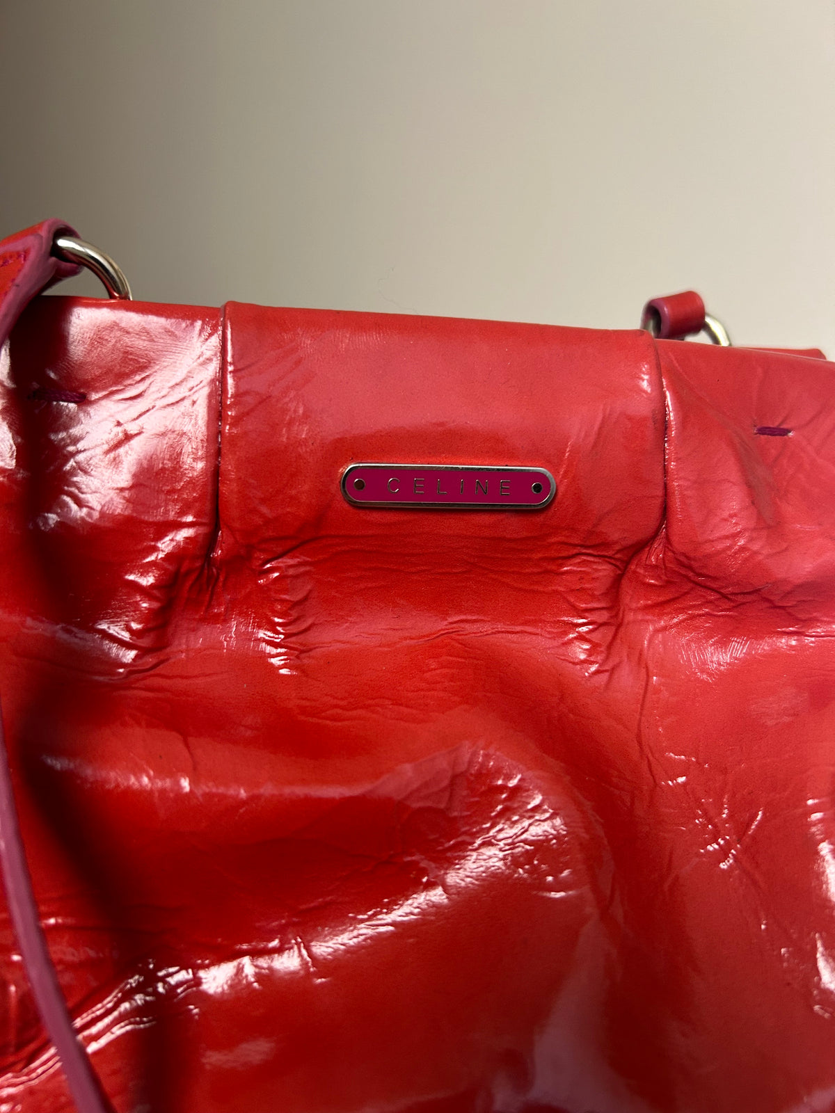 Celine Red Patent Leather Sling