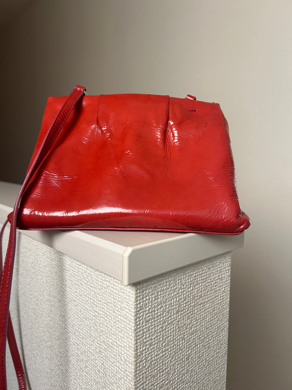 Celine Red Patent Leather Sling