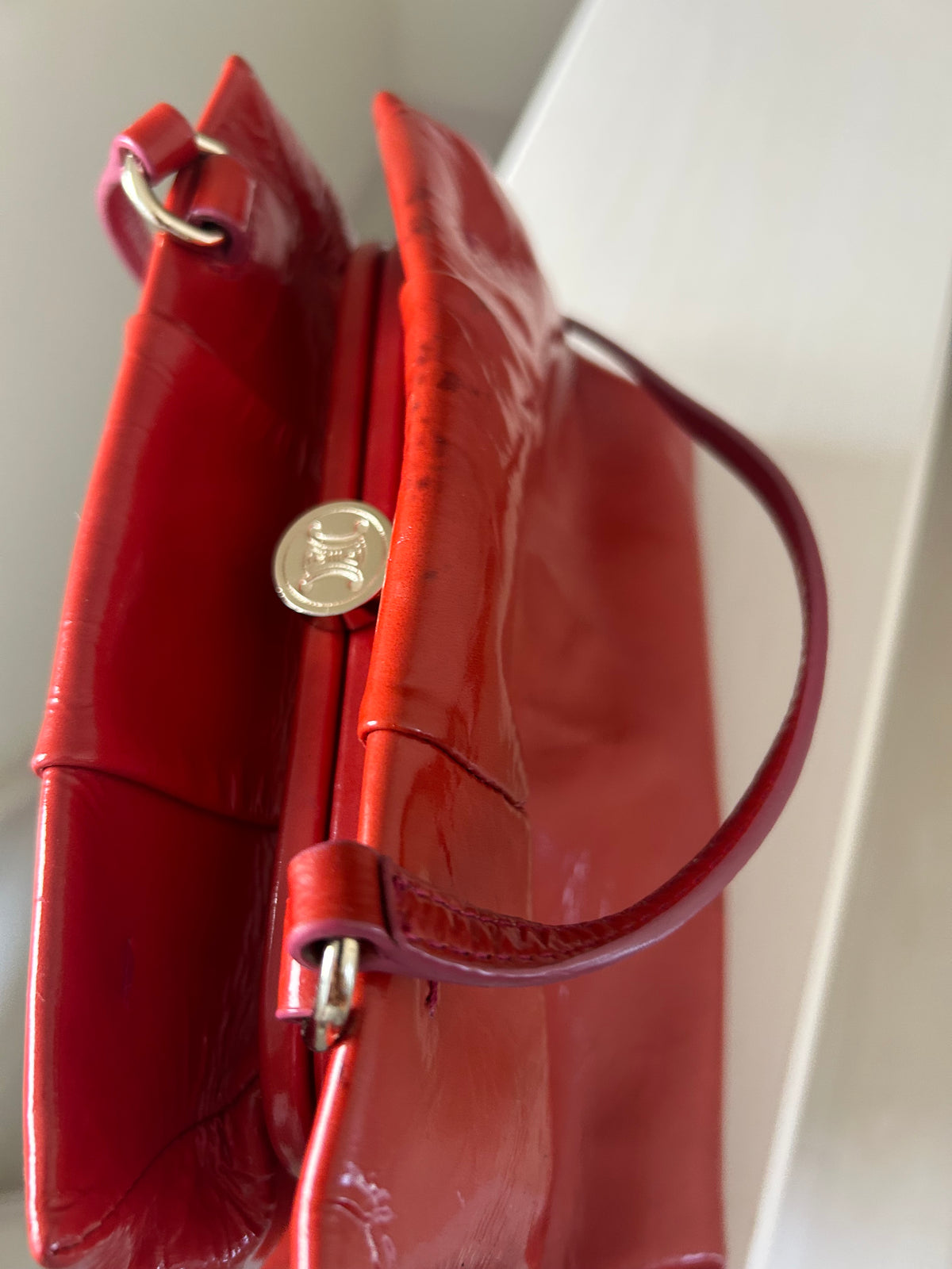 Celine Red Patent Leather Sling