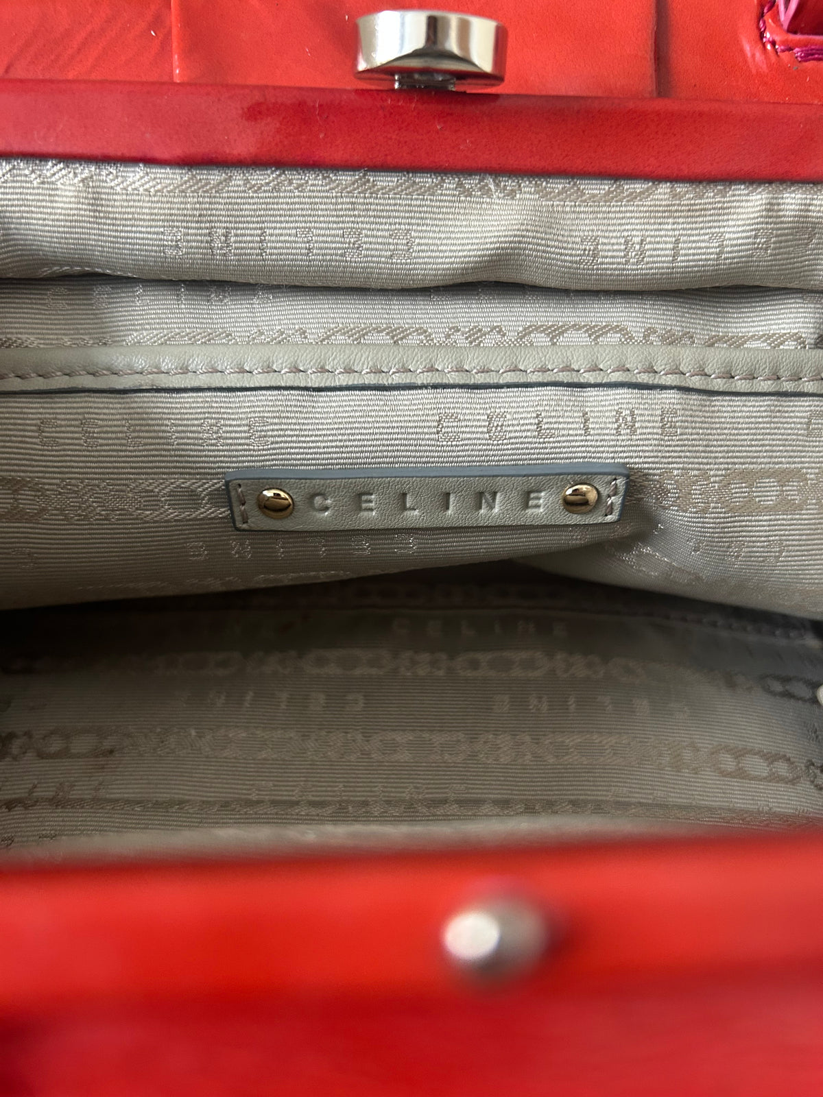 Celine Red Patent Leather Sling