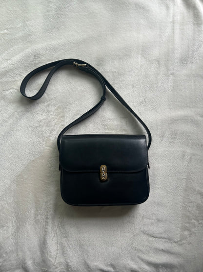Celine Navy Horsebit Turnlock Logo
