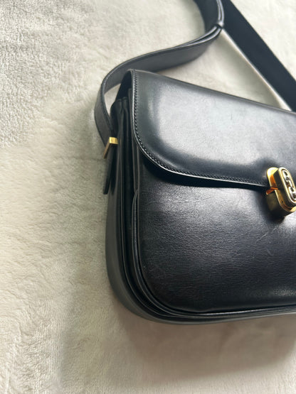 Celine Navy Horsebit Turnlock Logo