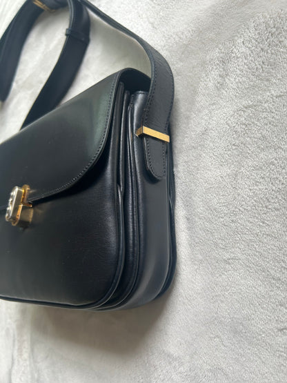 Celine Navy Horsebit Turnlock Logo