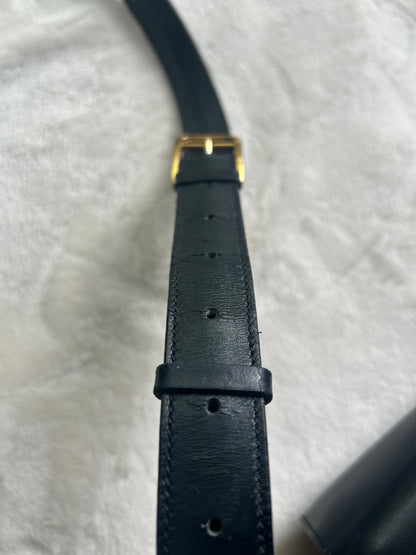 Celine Navy Horsebit Turnlock Logo