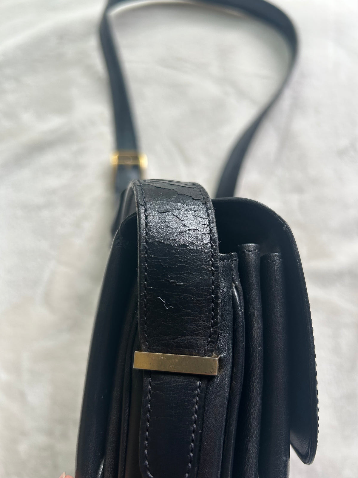 Celine Navy Horsebit Turnlock Logo