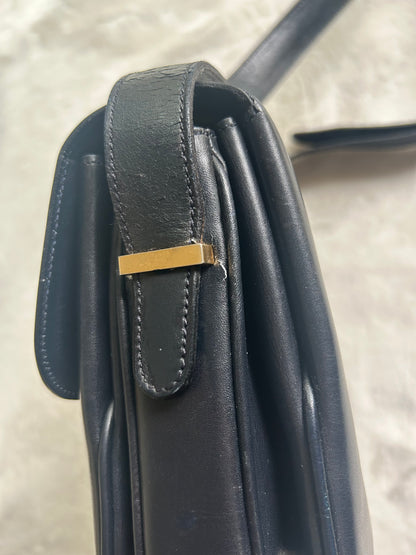 Celine Navy Horsebit Turnlock Logo