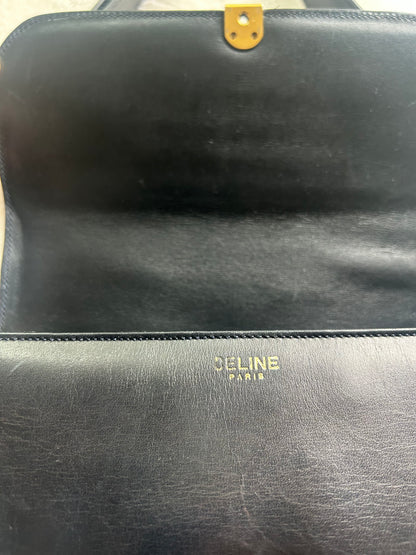 Celine Navy Horsebit Turnlock Logo
