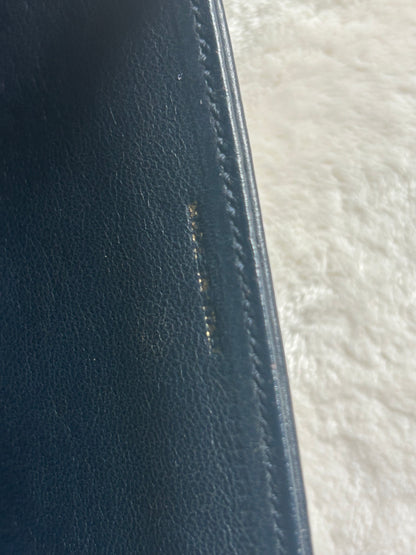 Celine Navy Horsebit Turnlock Logo