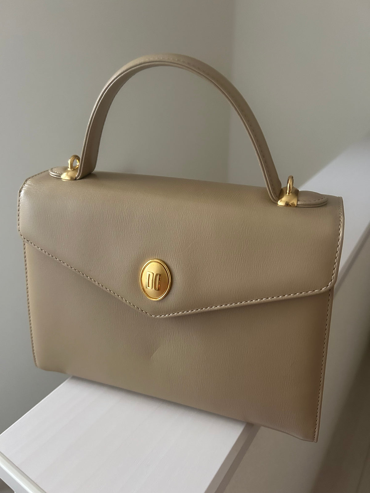 Daks London Pale Khaki Trapezoid Three-Way Bag