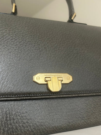 Valentino Garavani Gray Trapezoid Hand Bag