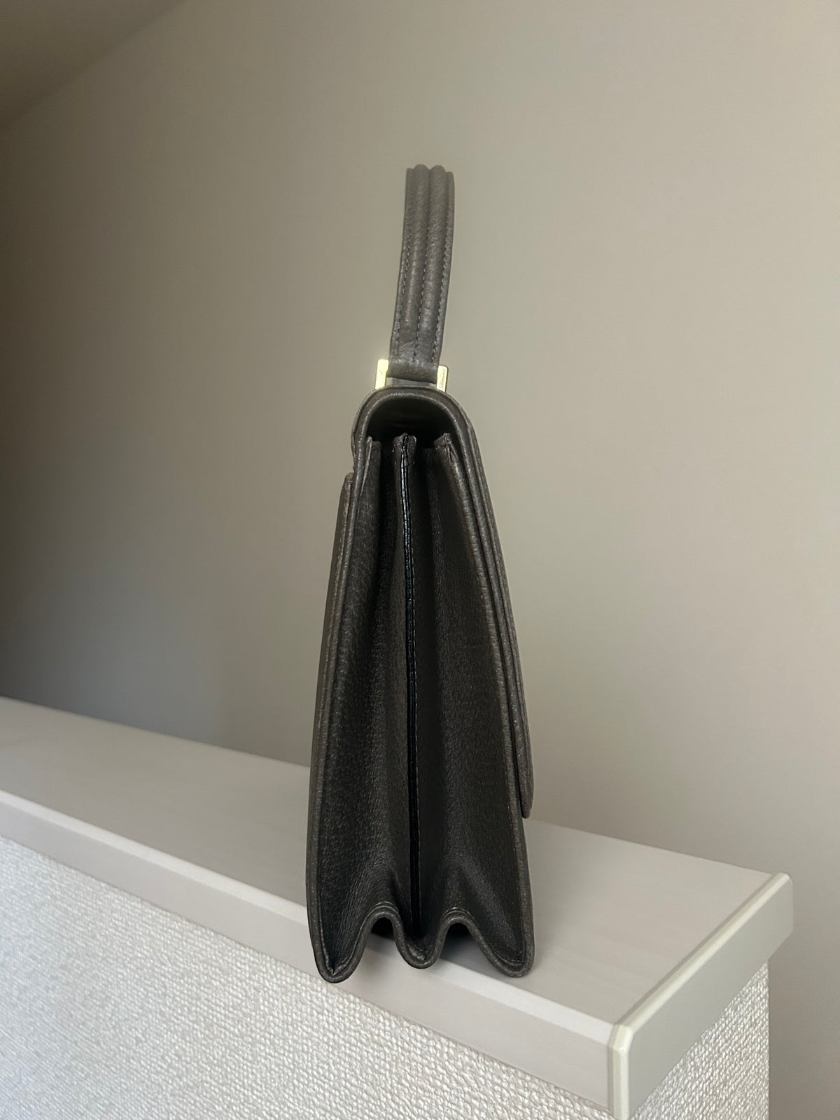 Valentino Garavani Gray Trapezoid Hand Bag