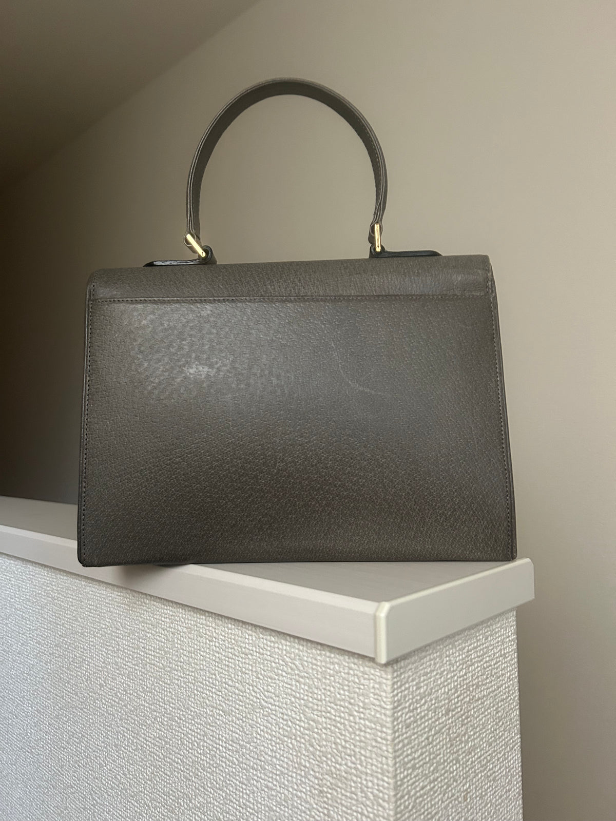 Valentino Garavani Gray Trapezoid Hand Bag