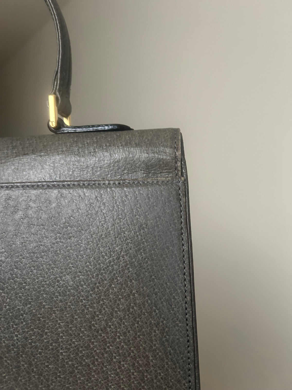 Valentino Garavani Gray Trapezoid Hand Bag