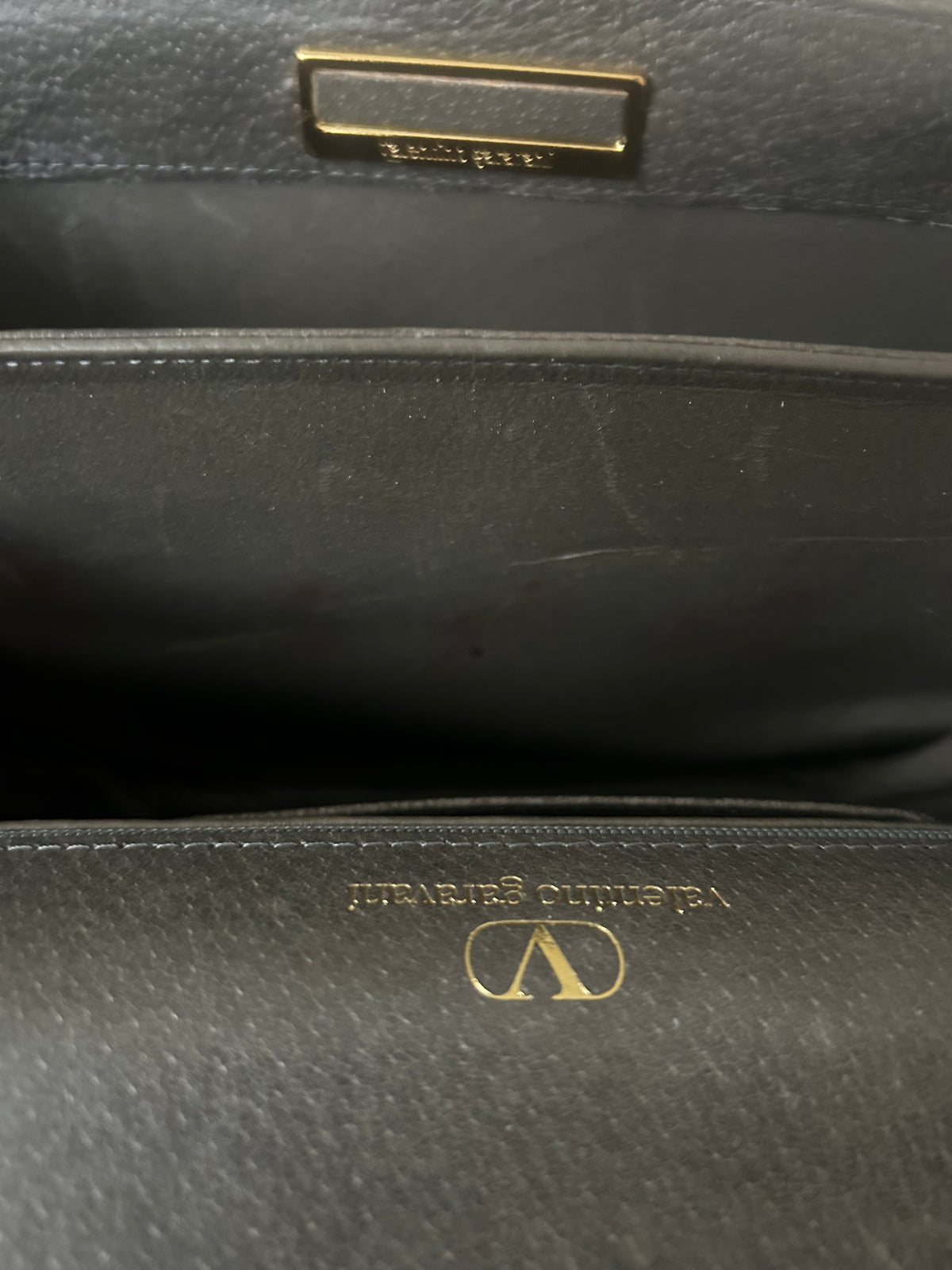 Valentino Garavani Gray Trapezoid Hand Bag